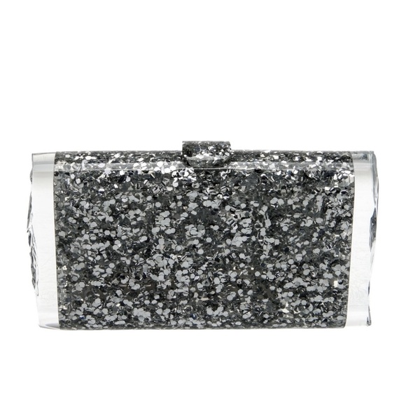 NWT RARE Edie Parker Mini Lara Clutch - Silver Confetti - Picture 2 of 12